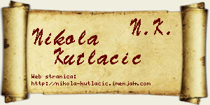 Nikola Kutlačić vizit kartica